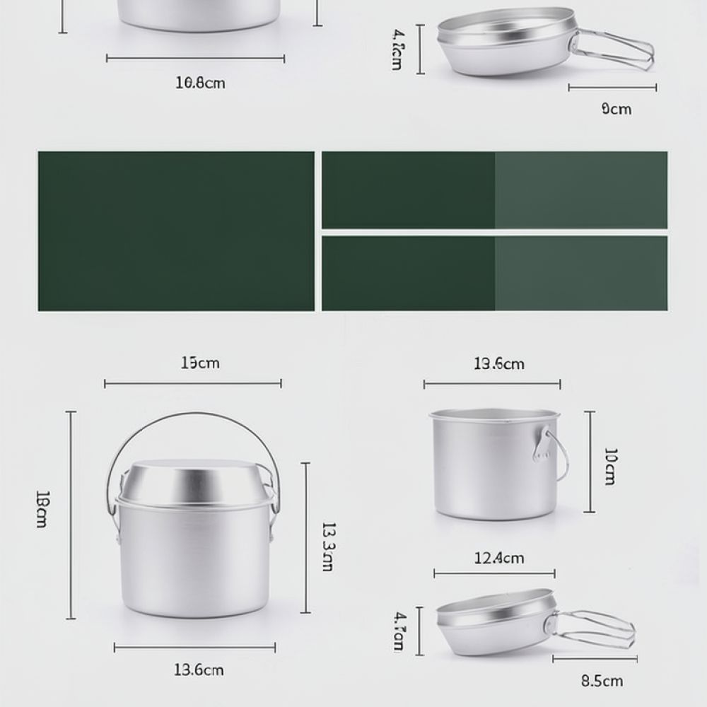 Outdoor Picnic Aluminum Cookwa - Camping Cooking Dining Set ulasan dan harga
