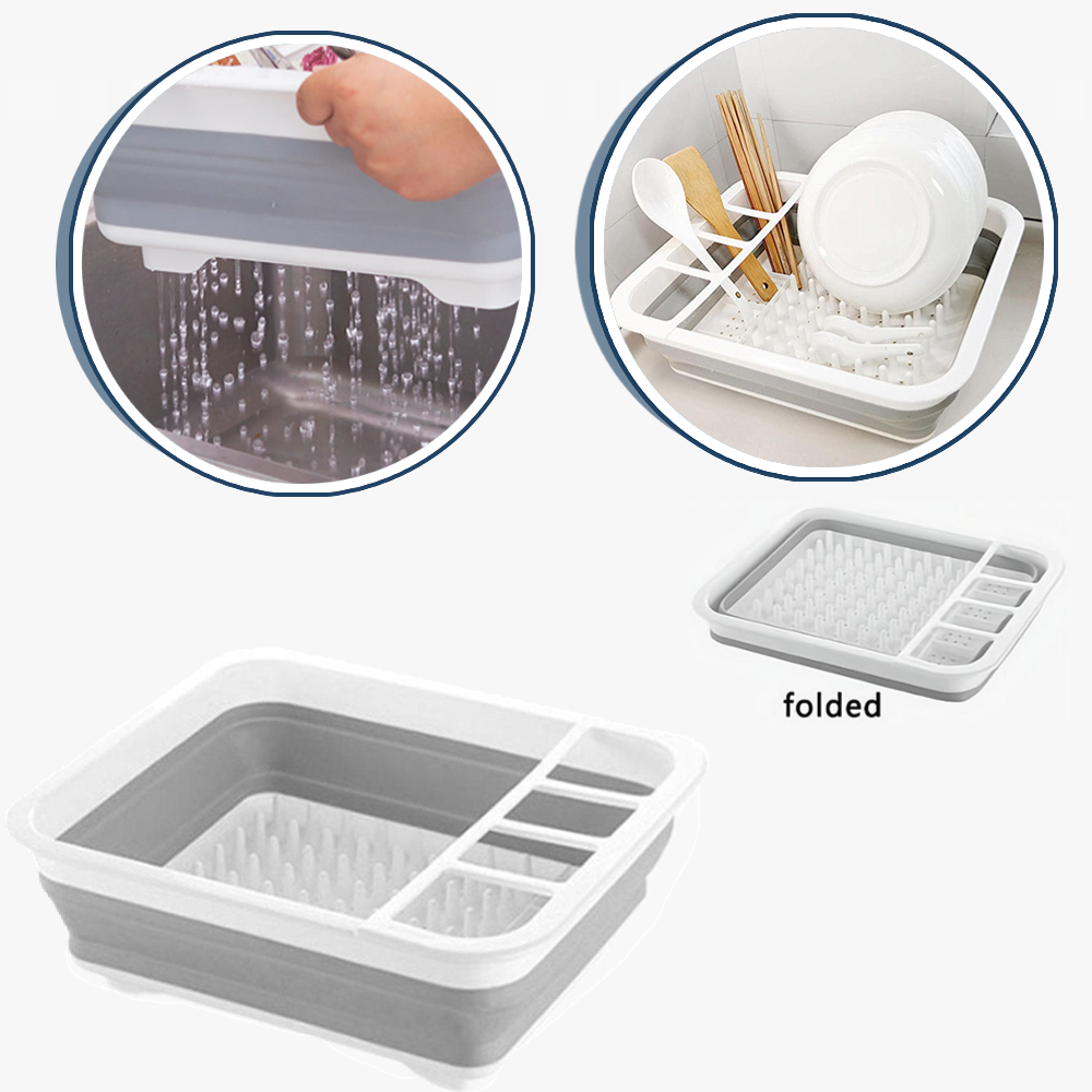 Foldable Dish Drainer Bowl Rac - Camping Cooking Organizer ulasan dan harga