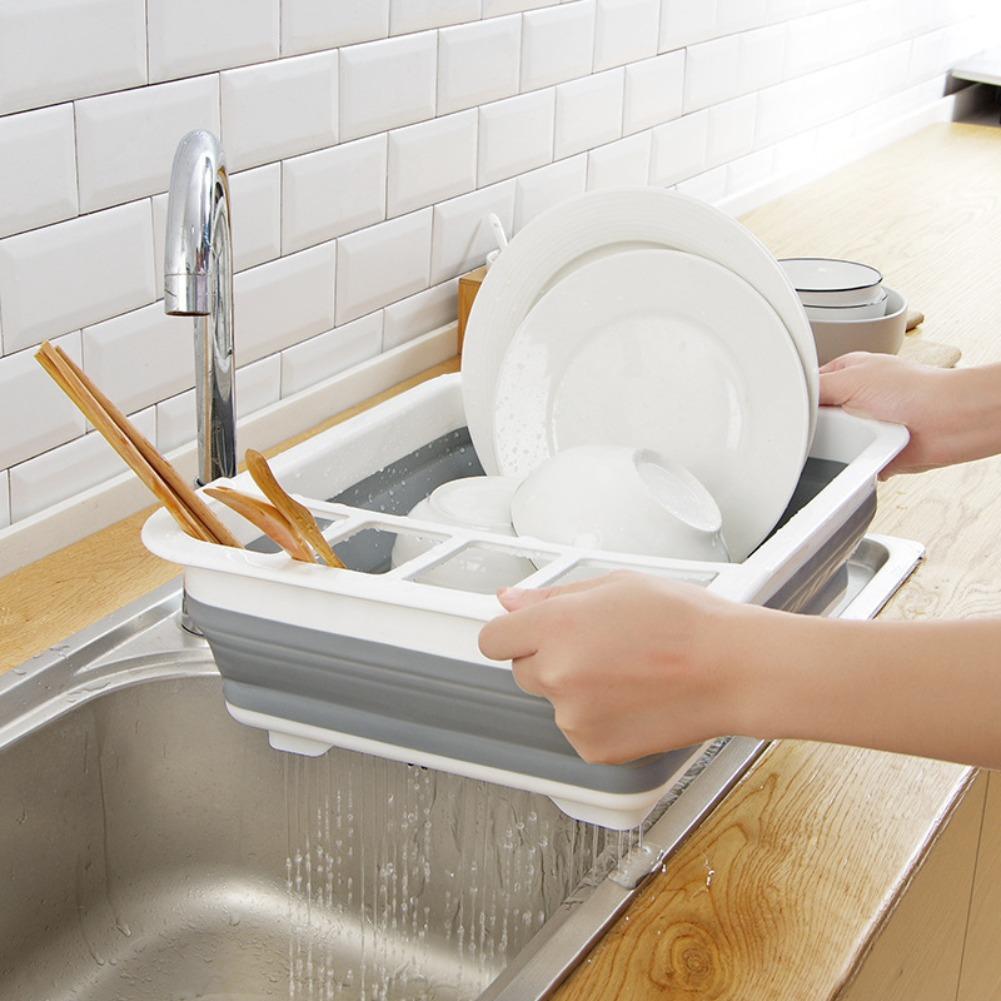 Foldable Dish Drainer Bowl Rac - Camping Cooking Organizer ulasan dan harga