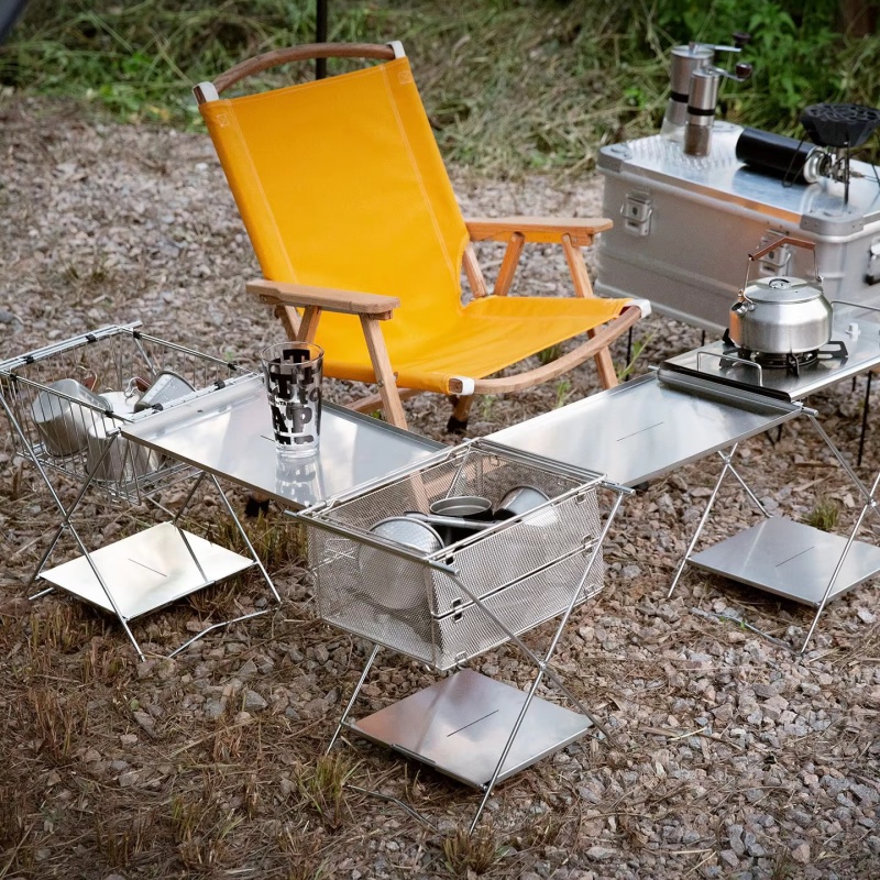 Outdoor Stainless Steel Foldin - Camping Cooking Table ulasan dan harga