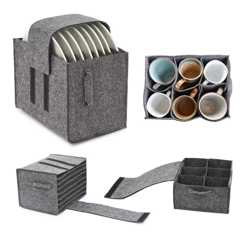 1pc Felt Plate Dish Cup Storag - Camping Cooking Organizer ulasan dan harga